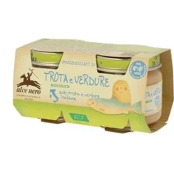 ALCE NERO SpA Alce Nero Omogeneizzato Trota con Verdure Bio 2 x 80 grammi