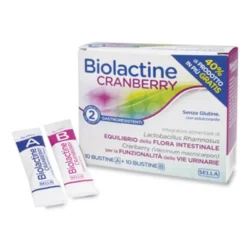 SELLA Srl Biolactine Cranberry 10 + 10 Bustine - Integratore Vie Urinarie Hot
