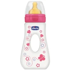 CHICCO (ARTSANA SpA) Chicco Biberon Benessere Passeggio con Tettarella in Caiucciù Girl 240 ml + 4m Best
