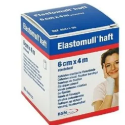 BSN MEDICAL Elastomull Haft Benda di Fissaggio Elastica Autoaderente 400 x 6 cm New