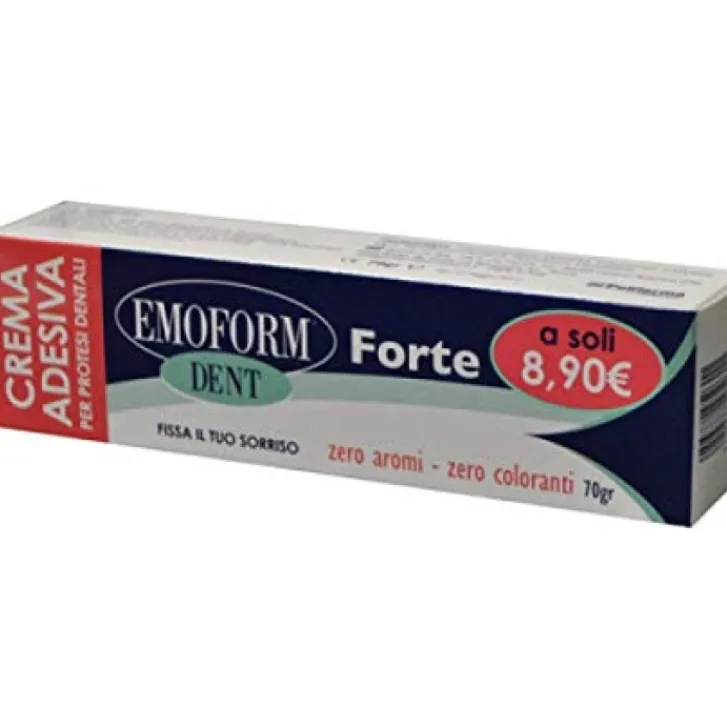 POLIFARMA BENESSERE Emoform Dent Forte Crema Adesiva per Protesi Dentaria 70 grammi Clearance