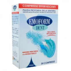 POLIFARMA BENESSERE Emoform Dent per Pulizia Profonda della Protesi Dentaria 54 Compresse Effervescenti Sale