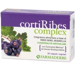 FARMADERBE Corti Ribes Complex 30 Capsule - Integratore Articolare e Difese Immunitarie Clearance
