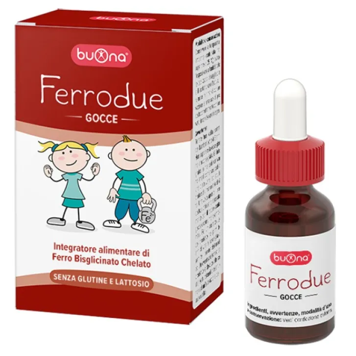 BUONA SpA SOCIETA' BENEFIT FerroDue Gocce 15 ml - Integratore Alimentare Sale
