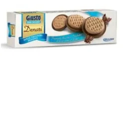 FARMAFOOD Srl Giusto Senza Zuccheri Denari Biscotti con Cioccolato al Lette 120 grammi Discount