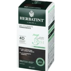 ANTICA ERBORISTERIA SpA Herbatint Tintura per Capelli Gel Permanente 3 Dosi 4D Castano Dorato 300 ml Clearance