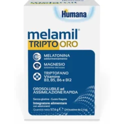 HUMANA ITALIA SpA Humana Melamil Tripto Oro 24 Buste - Integratore Sonno Sale
