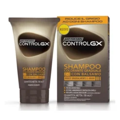 COMBE ITALIA Just For Men Control Gx Shampoo Colorante Graduale 2 in 1 con Balsamo 150 ml Hot
