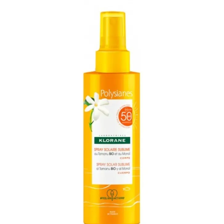 PIERRE FABRE Klorane Polysianes Spray Solare Sublime Corpo SPF 50+ Protezione Corpo 200 ml New