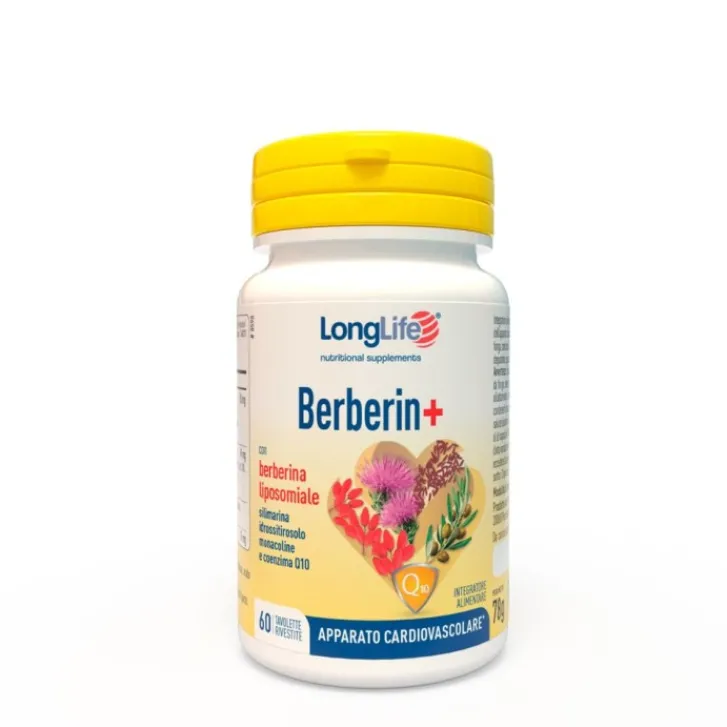 LONGLIFE Srl Longlife Berberin+ 60 tavolette - Integratore per l'Apparato Cardiovascolare Outlet