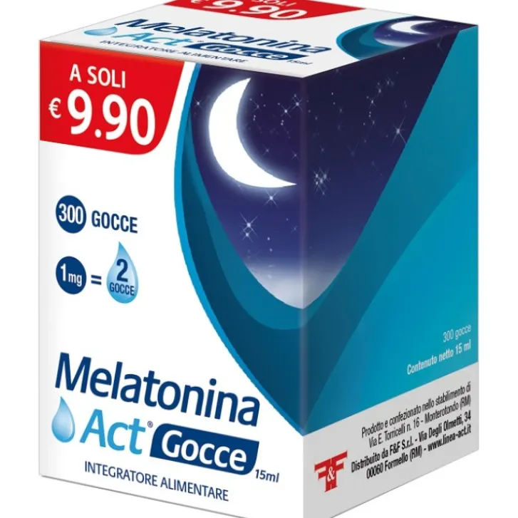 F&F Melatonina Act Gocce 15 ml - Integratore Sonno New