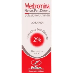 NEW FA.DEM. Srl New.Fa.Dem. Merbromina 2% Soluzione Antisettico 30 ml con Astuccio Discount