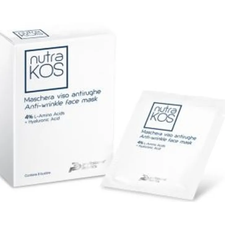 PROFESSIONAL DIETETICS SpA Nutrakos Maschera Viso Anti-Rughe 8 Bustine - Uso Esterno Clearance