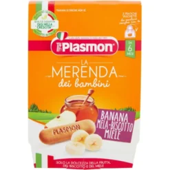 PRINCES ITALIA SpA Plasmon Merenda Banana, Mela, Biscotto e Miele 2 x 120 grammi Best
