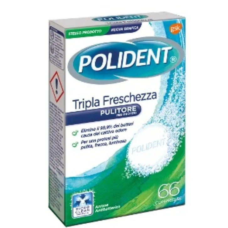 HALEON ITALY Srl Polident Tripla Freschezza Pulitore per Protesi e Protesi Dentaria 66 Compresse Online