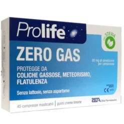 ZETA FARMACEUTICI ProLife Zero Gas 45 Compresse - Integratore Coliche Gassose e Meteorismo Clearance